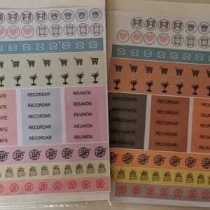 Lámina de stickers agenda