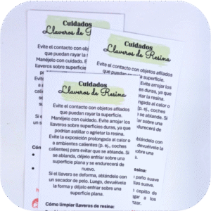 Tarjetas de información, cuidados, otros