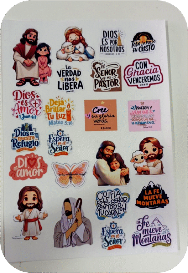 Lámina de stickers biblicos